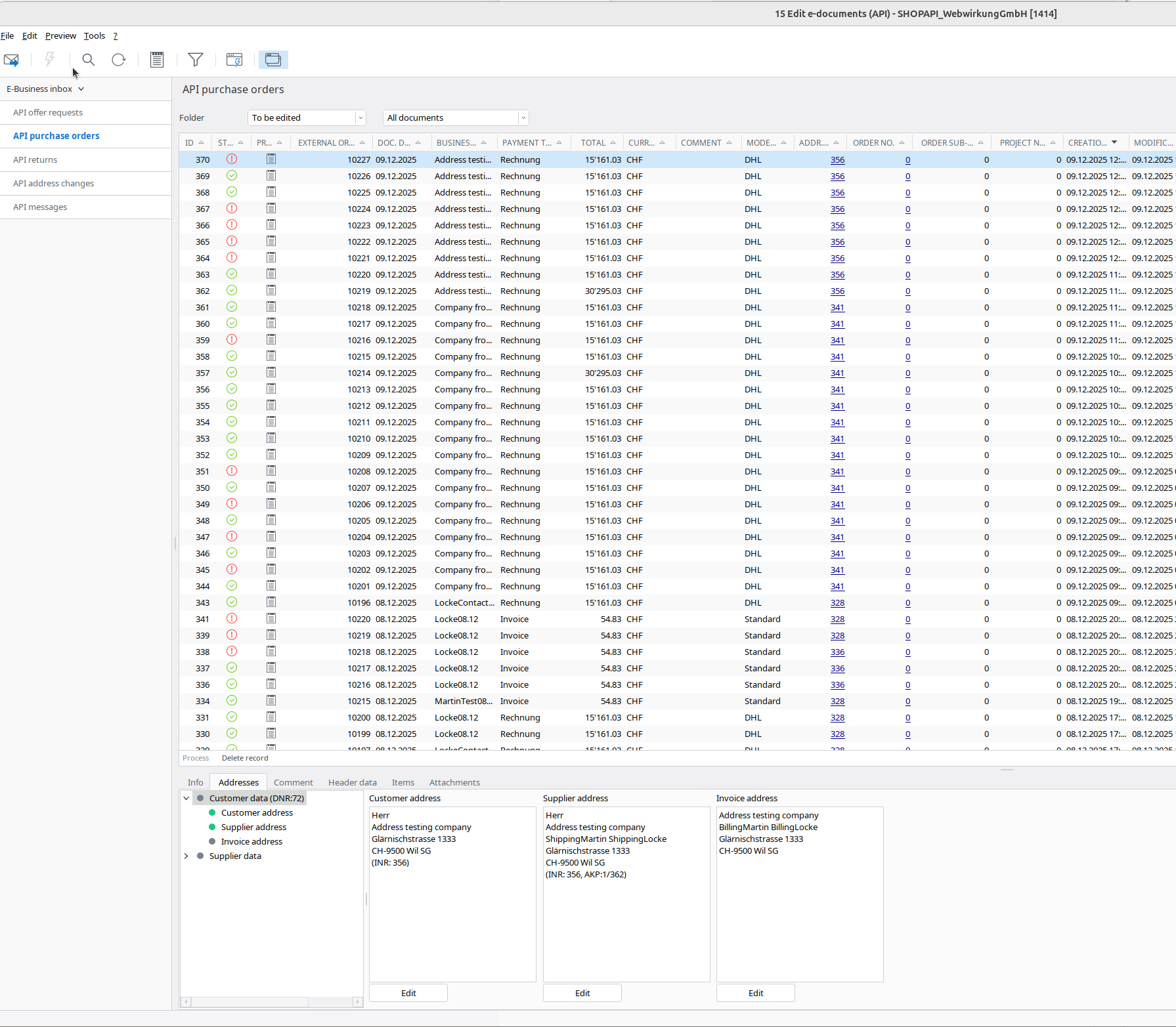 Map Shipping addresses