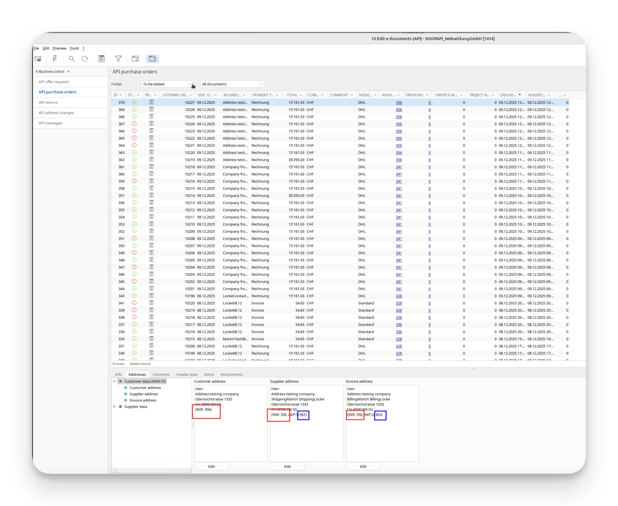 Map Shipping addresses