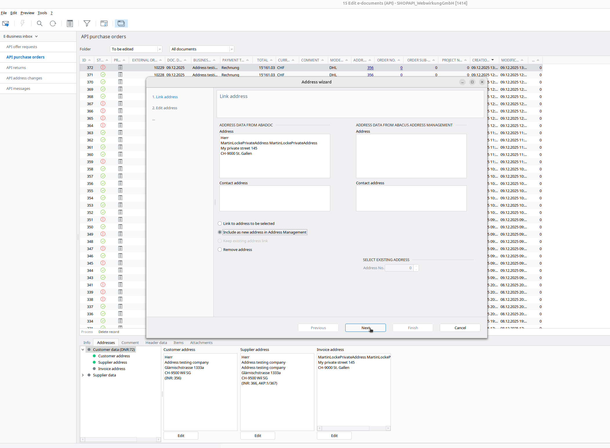 Map Shipping addresses