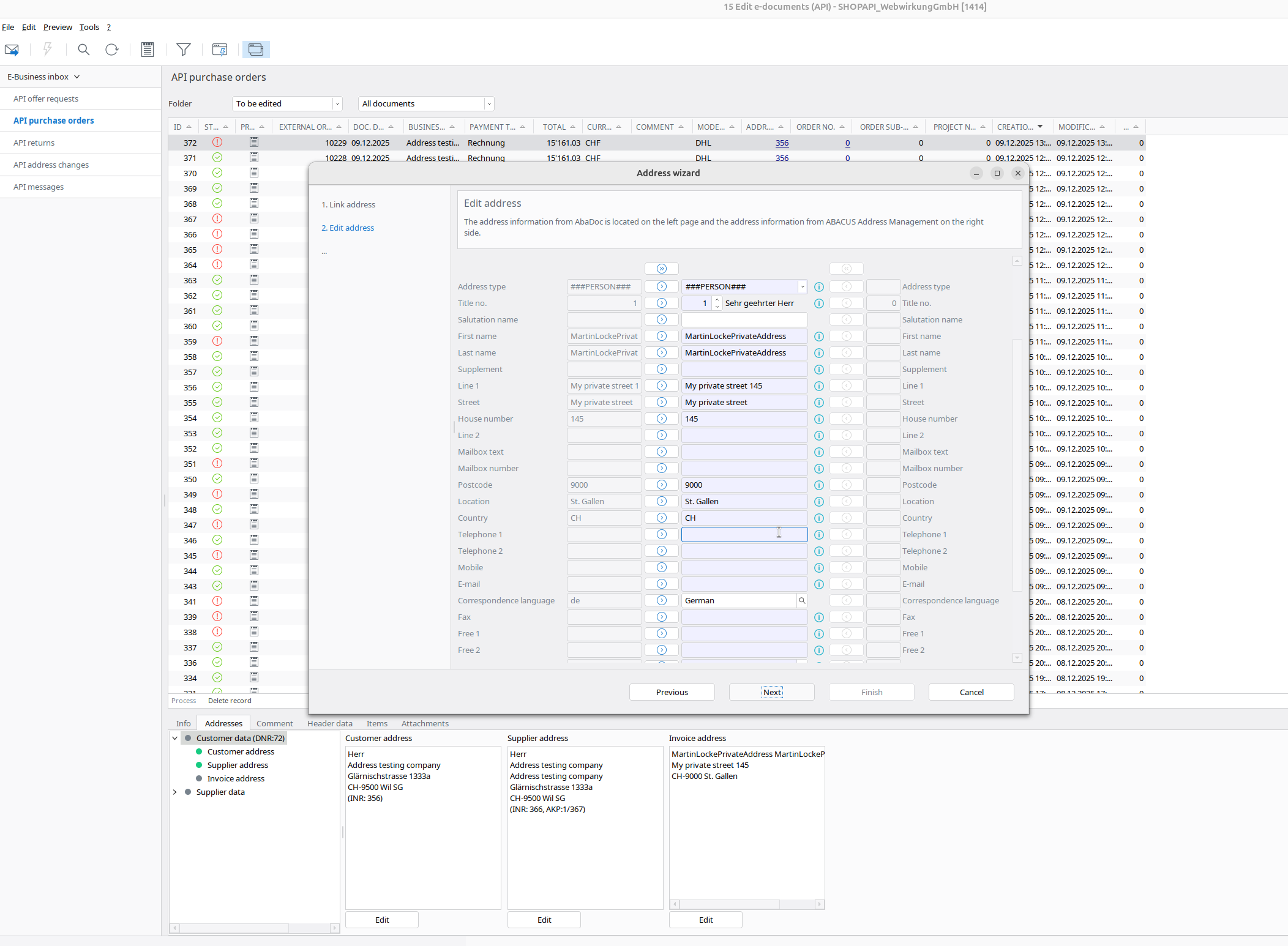 Map Shipping addresses