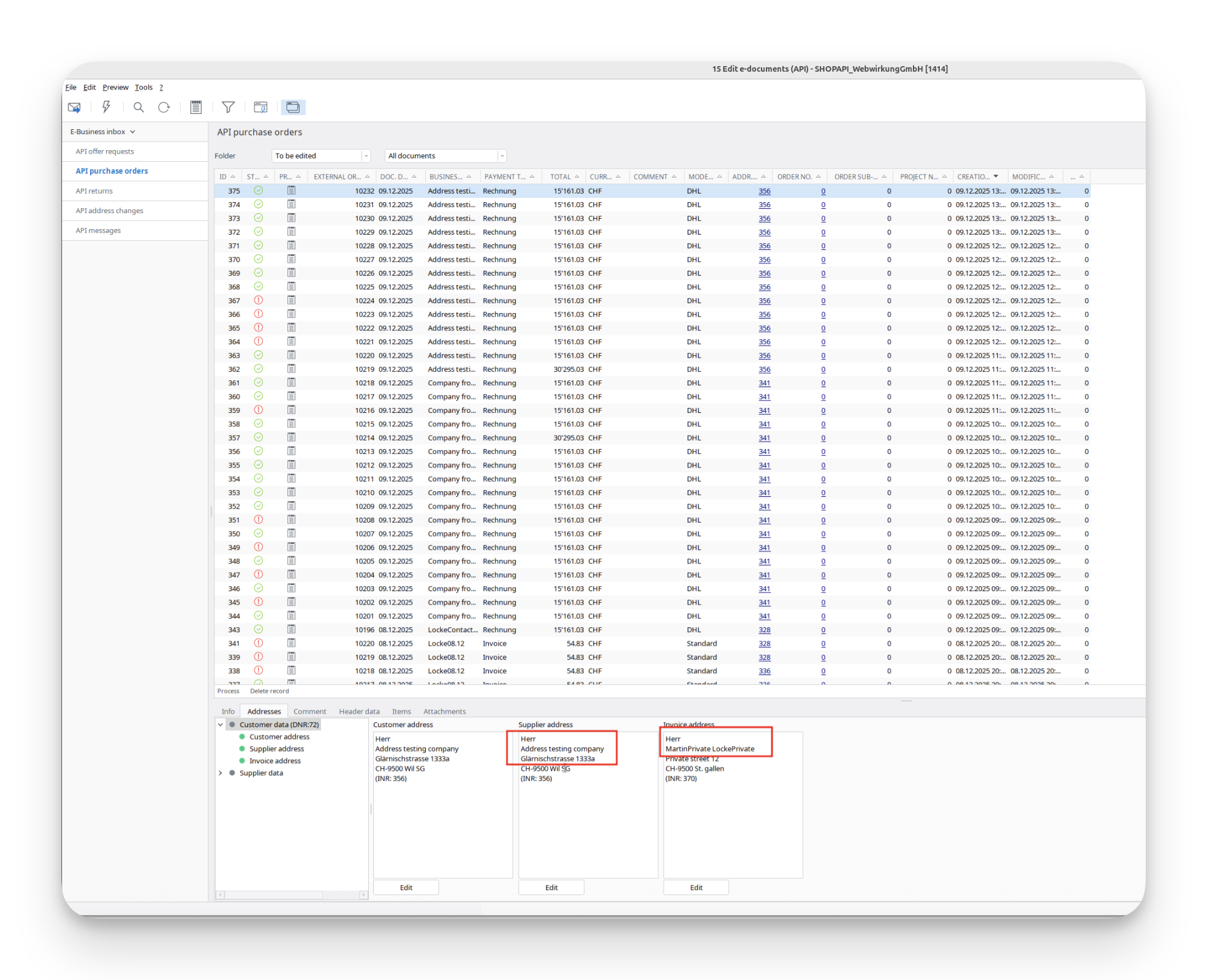 Map Shipping addresses