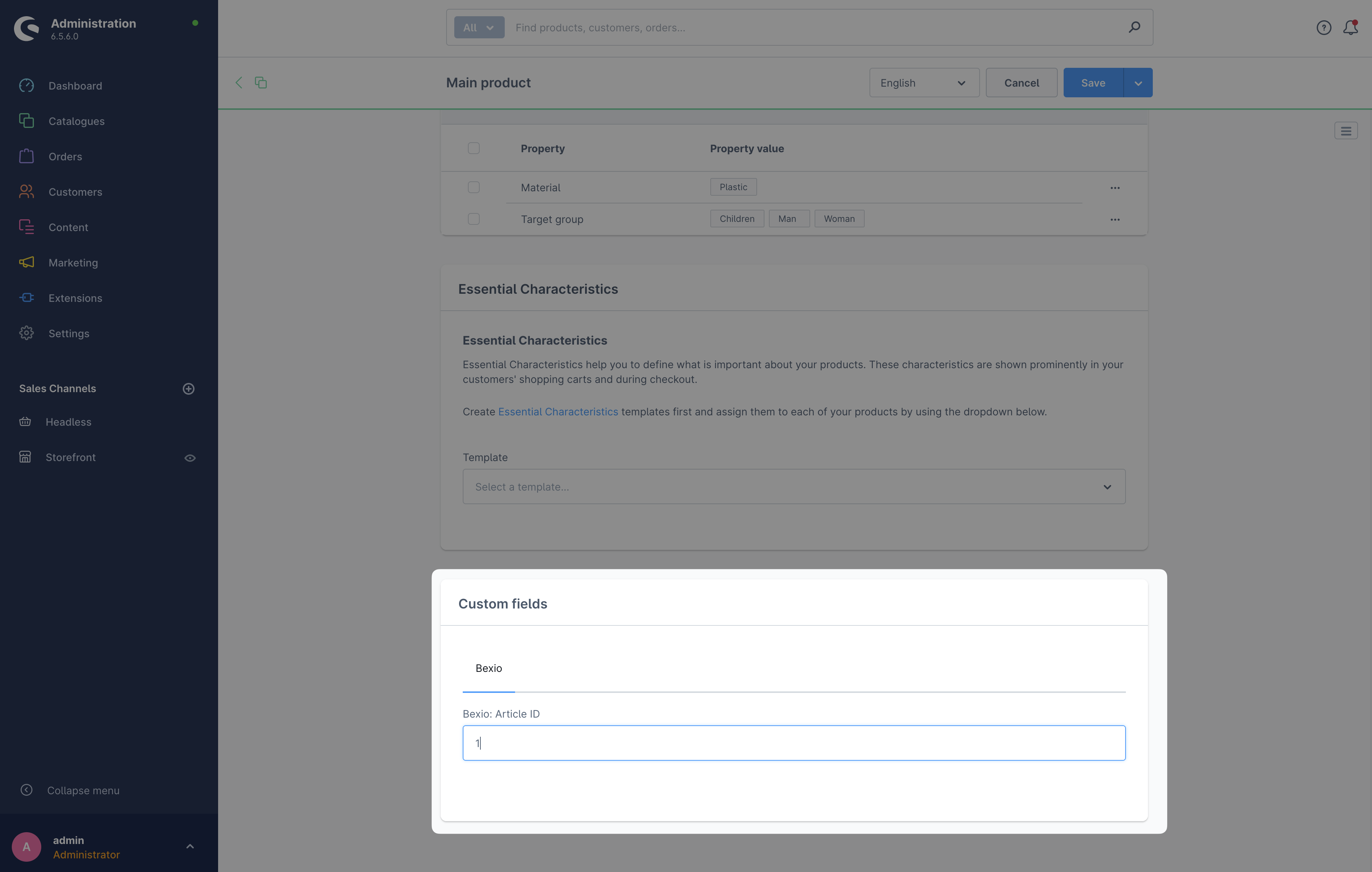 Product ID in Shopware